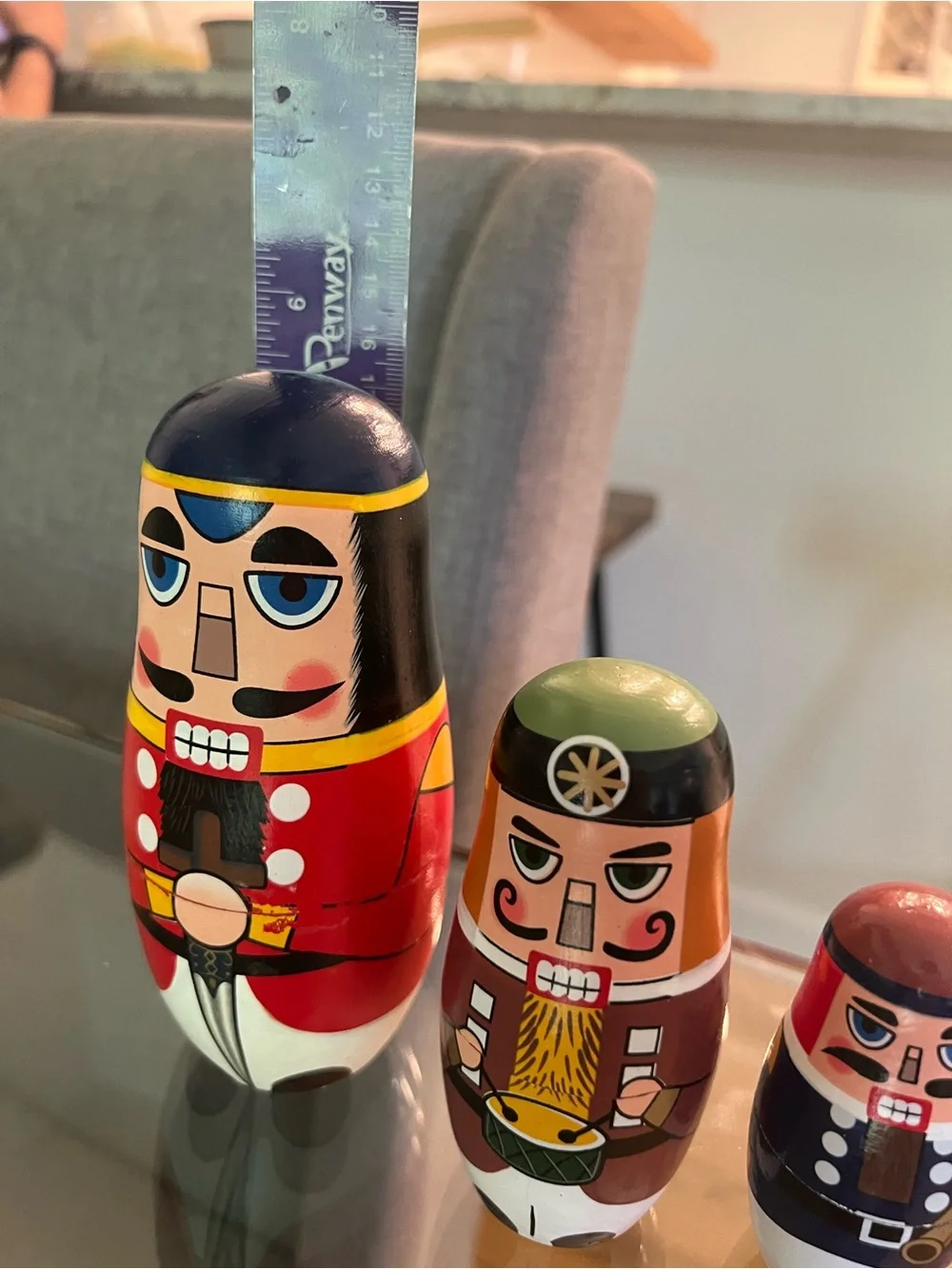 Nutcracker Nesting Doll Set, featuring 5 handmade wooden Matryoshka figures